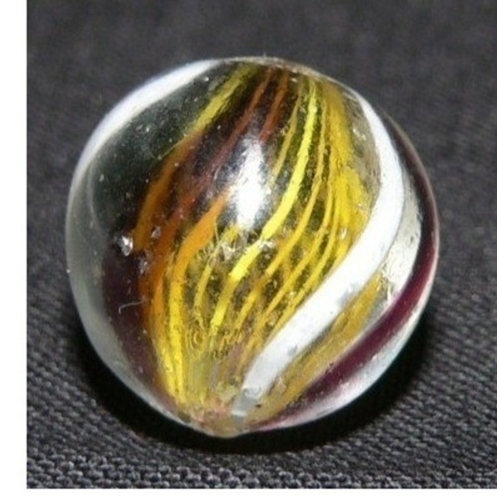 5/8'' ANTIQUE YELLOW LATTICINO CORE GERMAN HANDMADE MARBLE #33